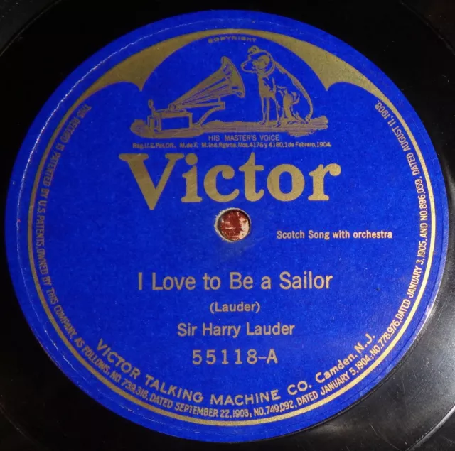 Sir Harry Lauder 12" I Love To Be A Sailor / We Parted On The Shore E- / V++