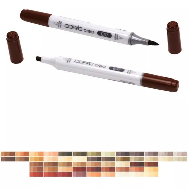 Copic Ciao Dual Tip Alcholic Markers Single Artist Pens EARTH Browns Cheap Sale!