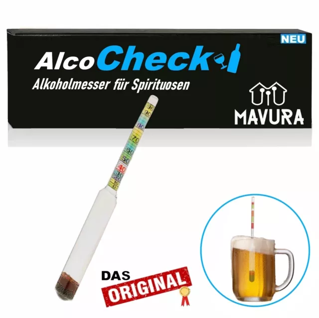 AlcoCheck Alkoholmeter Alkoholmesser Spirtometer Refraktometer Messgerät 0-96