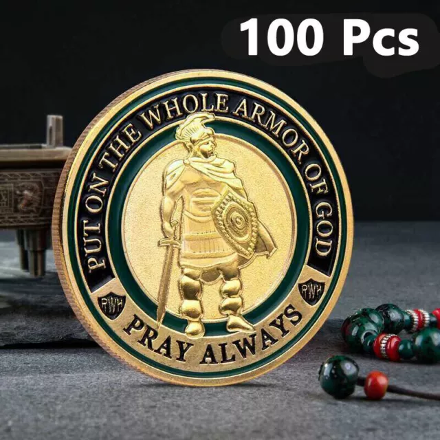 100 Pcs Put On the Whole Armor Of God Commemorative Challenge Collection Coin