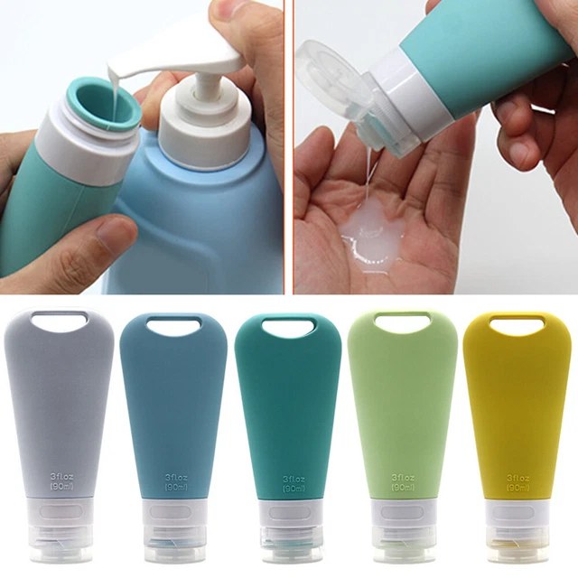 4 Flacons De Voyage 100ml - Plastique Sans BPA, Anti-fuites, Avec Entonnoir