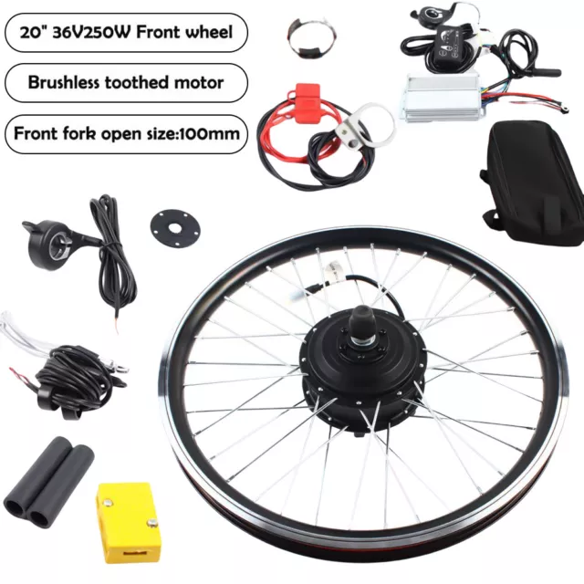 20" Electric Bicycle Front Wheel Hub Motor Controller Conversion Kit 36V 250W