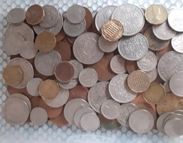 BRITISH PRE DECIMAL COIN COLLECTION.  BULK JOBLOT 880g. Actual Coins In Photos.