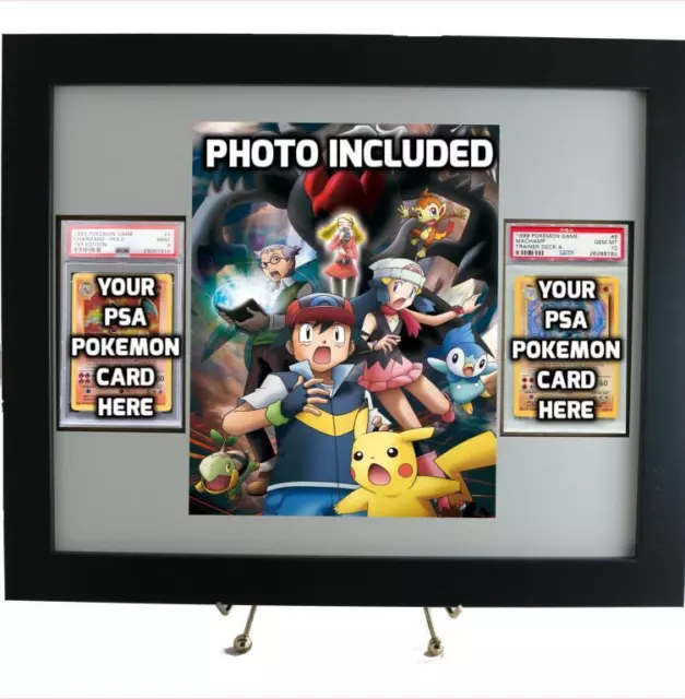 Pokemon Card Frame for TWO PSA Pokemon Cards (INCLUDES 8 x 10 Print)