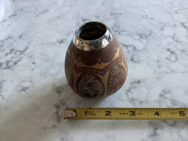 Vintage Rare South American Gourd Art Vase