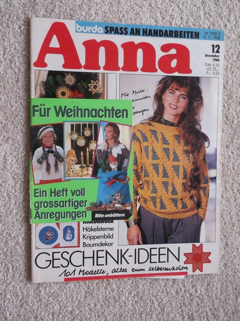 Anna; Burda - Spass an Handarbeiten; Heft 12/1988; komplett;  Kunststricken u.a