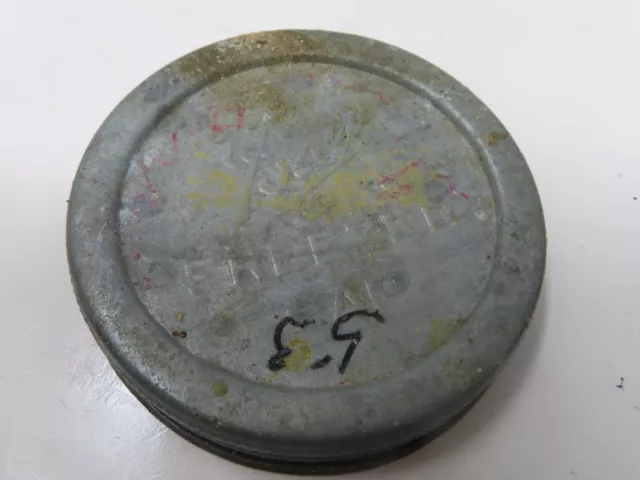 Vintage Zinc Ball Freezer Cap 3 1/2" Lid only Screw On Wide Mouth Vintage Zinc Ball Freezer Cap 3 1/2" Lid only Screw On Wide Mouth