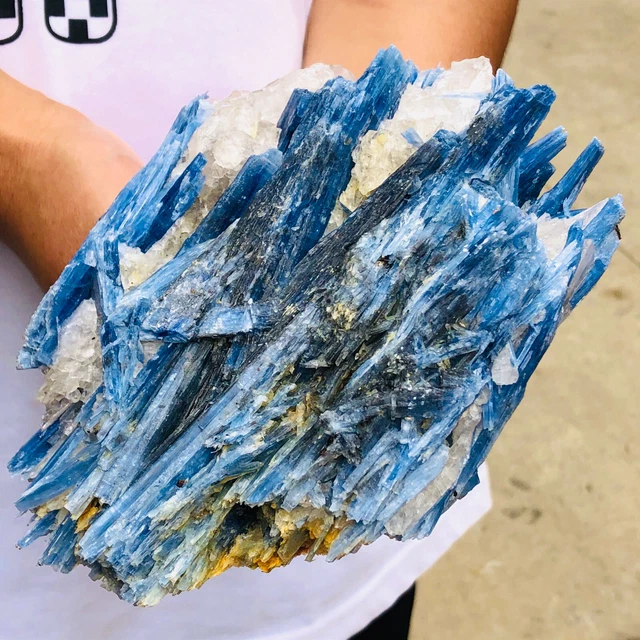 2.92lb Rare! Natural beautiful Blue KYANITE with Quartz Crystal Specimen Rough