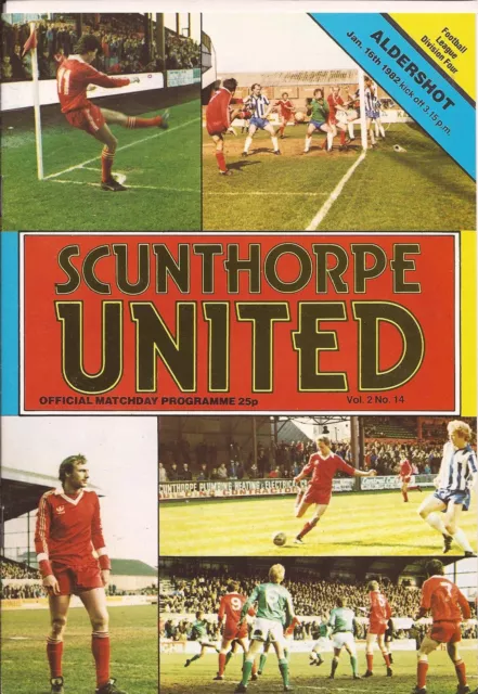 Scunthorpe United v Aldershot - Div 4 - 23/3/1982 - Football Programme