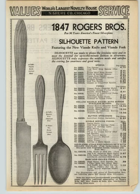 1939 PAPER AD 1847 Rogers Bros Silverware Silhouette Marquise Pattern