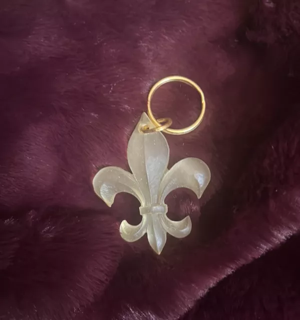 Fleur de Lis Key Chain Bag Charm French Royalty Flower Lily Emblem Art Symbol 💐