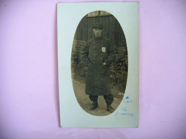 1913 CPA Military War Character Soldier Photo Card