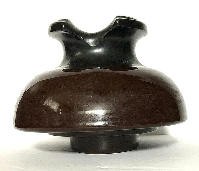 VTG/antique BROWN CHANCE PORCELAIN PRODUCTS TELEPHONE POLE ceramic INSULATOR
