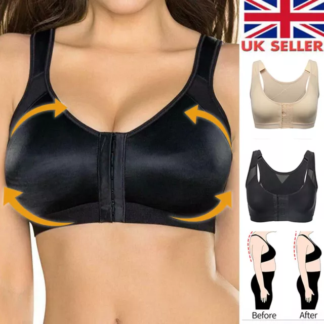 Women Push Up Bra Compression Shaper Post Surgery Front Closure Support Brasier