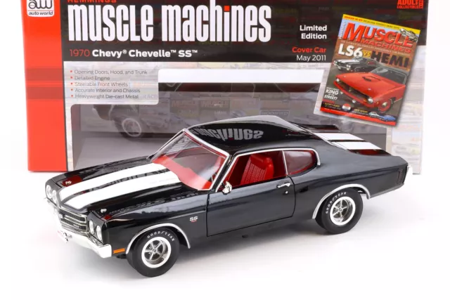 1:18 Auto World 1970 Chevrolet Chevelle Ss 454 Coupè Hemmings Tuxedo Nero