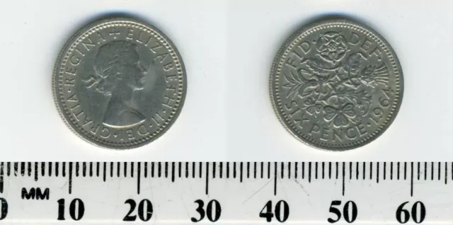 Great Britain 1964 - 6 Pence Copper-Nickel Coin - Q. Elizabeth II