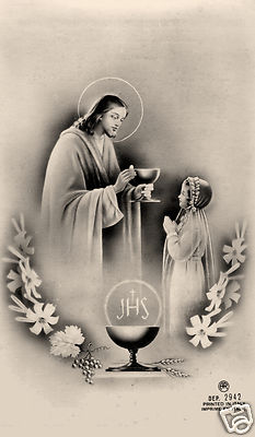 ADESIVO STICKER SANTINO HOLY CARD PRIMA COMUNIONE CON GESU' 