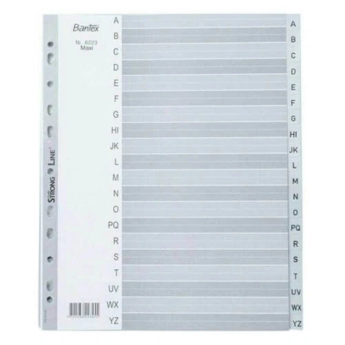 Bantex Lightweight Strong Long Lasting Polypropylene Maxi A Z Grey A4 Dividers