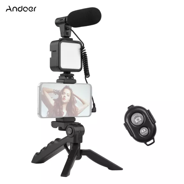 Smartphone Vlogging Set Video Kit With Tripod Microphone   C9E2