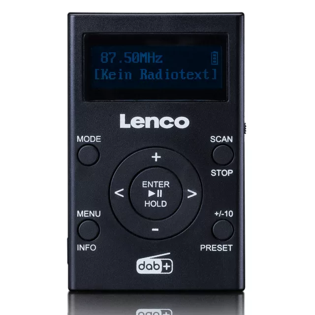 Lenco PDR-011BK - DAB+/FM-Taschenradio mit MP3-Player - Schwarz