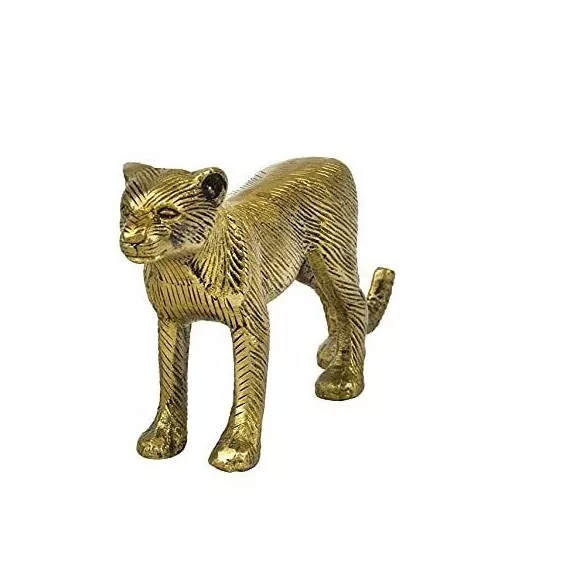 Brass Small Lion Showpiece Statue For Home Office Decor Handmade Gift Item