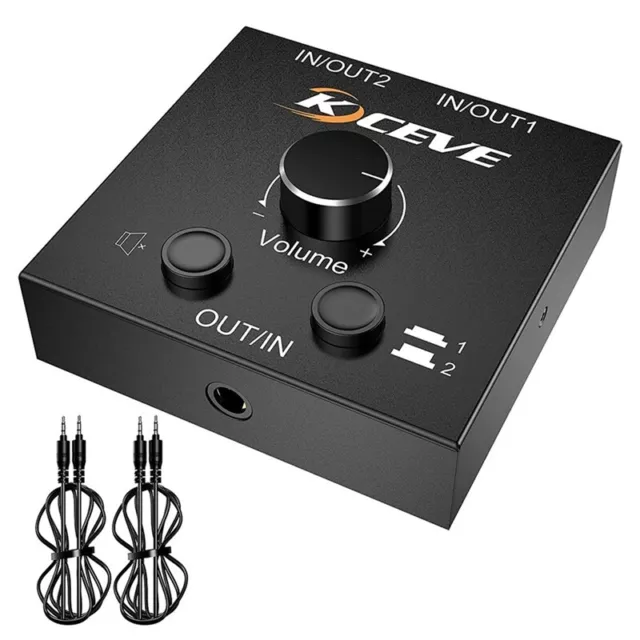 3.5mm Audio Switcher 2 in 1 Out/1 in 2 Out 2-Way Switcher Stereo Switching1657