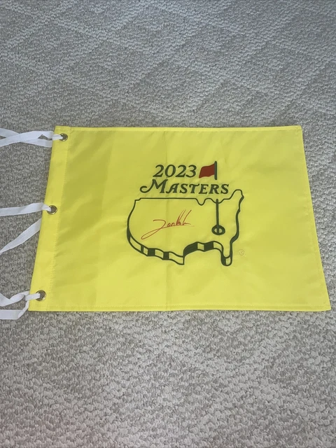 2023 Masters Jon Rahm Signed Autographed Pin Flag Winner Golf Golfer Pga