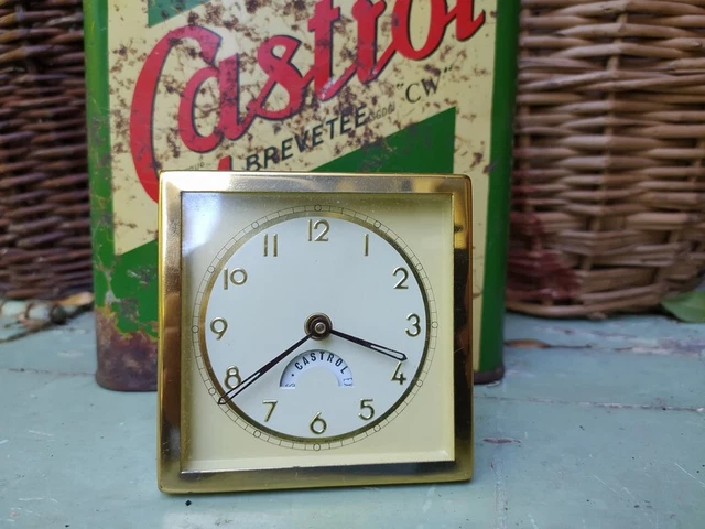 Ancienne Horloge Publicitaire Castrol Expert en Lubrifiants / Pendule Bidon