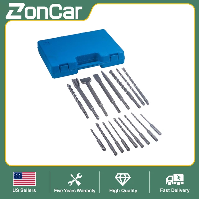 SDS PLUS ROTARY Hammer Drill Bits Chisel Concrete Masonry Hole Tool Set