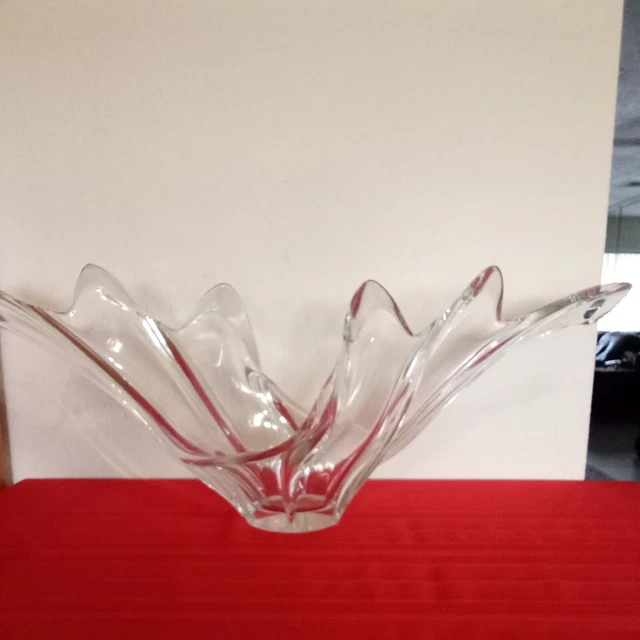VTG 1970S CRYSTAL Cofrac Art Glass Centerpiece Verrier French Splash