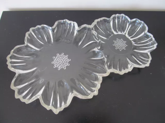 VTG Hazel Atlas Capri Glass Snack Plate Double Flower 1 Plate