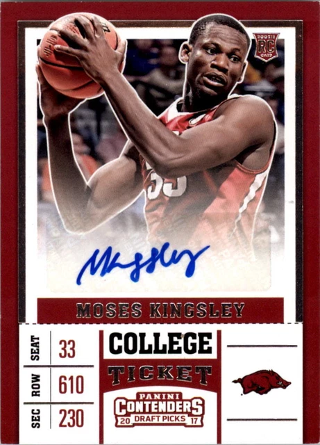 2017-18 Panini Contenders Draft Picks #98 Moses Kinglsey Auto Rookie RC - NM-MT