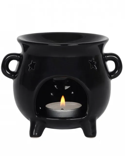 Schwarze Hexenkessel Teelicht Lampe für Duftöl