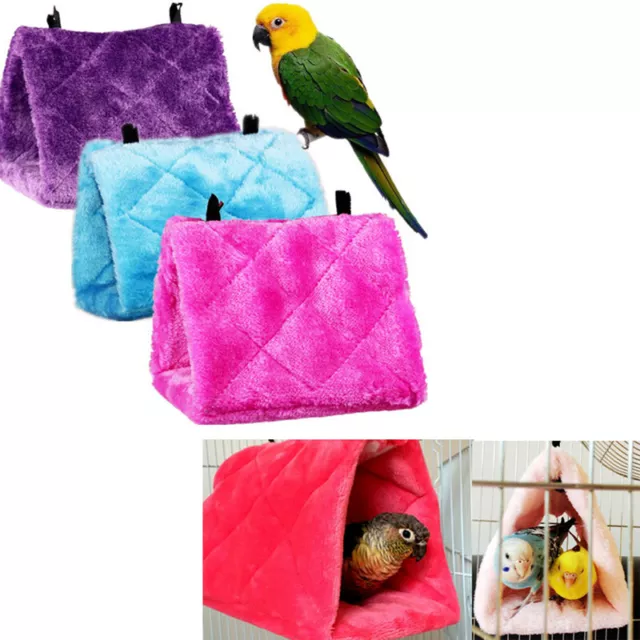 Pet bird parrot parakeet budgie warm hammock cage hut tent bed hanging cave*Y Le