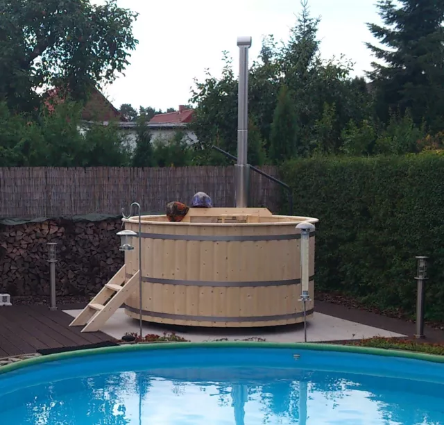 Badetonne Badezuber Badebottich Badewanne Hot Tub DM 1,50 M ALU Innenofen