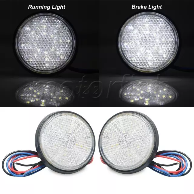 Clear Screw-In Bolt Mount Round Warning Reflector Marker for Motorcycle ATV UTV