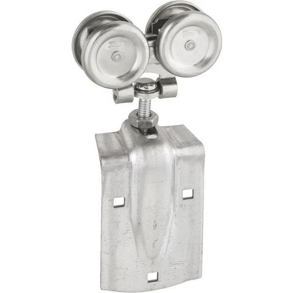 Steel Plated Box Rail Strap Sliding Trolley Wood Barn Door Hanger 2/Pk N168815