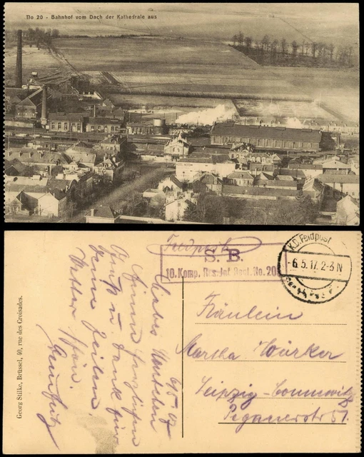 Ansichtskarte  Westfront S.B. Feldpoststempel Feldpostkarte 1. WK 1917