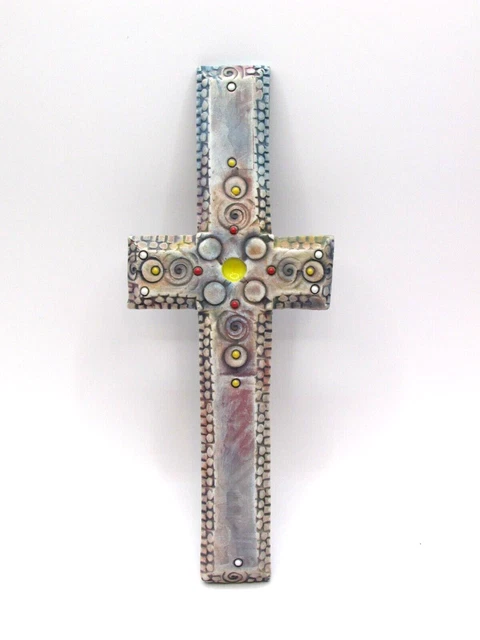 Mark Yasenchack Art Pottery Crucifix, Cross, 7.25", Beautiful!