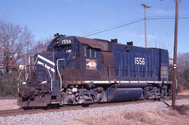 MISSOURI PACIFIC Railroad Train Locomotive 1556 LONGVIEW TX Original Photo Slide