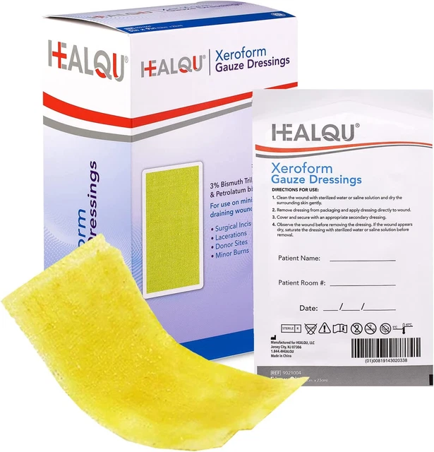 Medical Xeroform Petrolatum Dressing 5X9 - Non-Adherent Gauze Pad for Lo