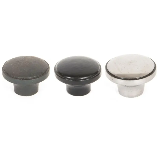 From The Anvil Cabinet Cupboard Door Drawer Ribbed Knobs Beeswax Black Natural