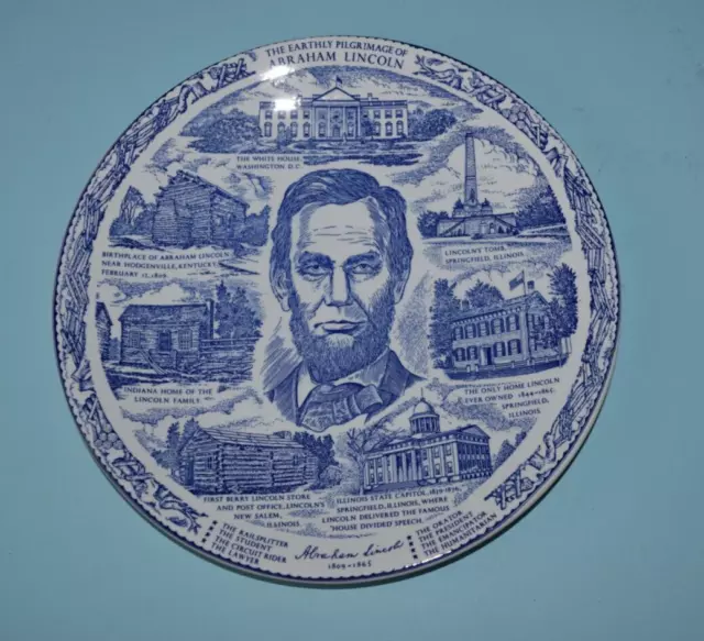 Staffordshire Earthly Pilgrimage of President Abraham Lincoln Plate Jonroth 10"