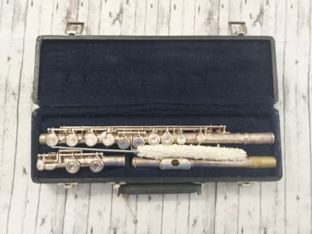 Artley 18-0 Silver Plated Flute W/Case Vintage USA