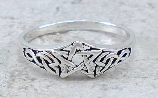 CUTE 925 STERLING SILVER CELTIC KNOT STAR RING size 7 style# r2360 $6. ...