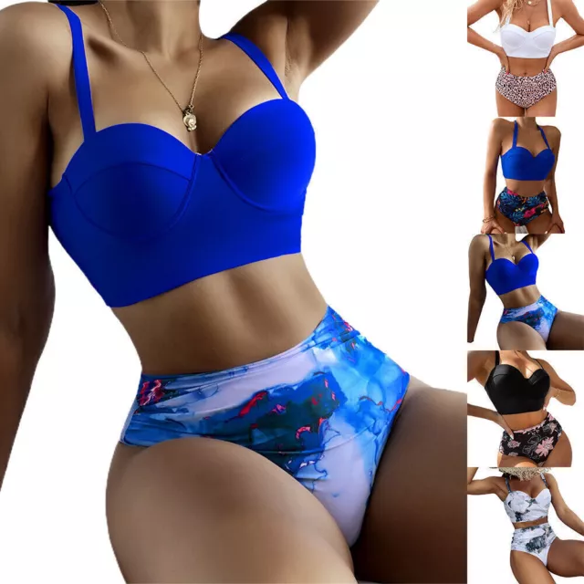 Women Summer Push Up Padded Bra Bikini Set Swimsuit Swimwear Swimming Costume