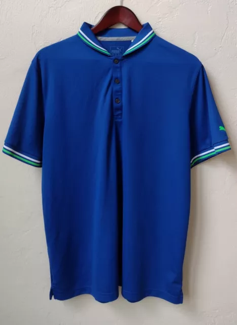 PUMA MENS GOLF Polo Shirt XL Dry Cell Short Sleeve Blue Green $24.00 ...