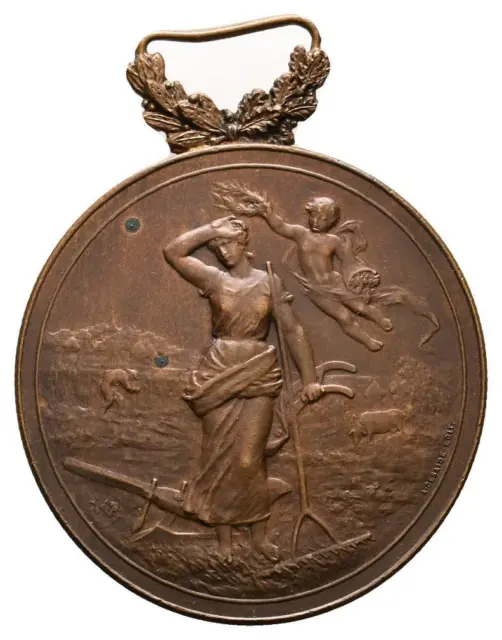 Linnartz LANDWIRTSCHAFT FRANKREICH Bronzemedaille 1900 (Desaide) Orléans vz
