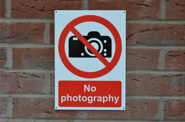 NO PHOTOGRAPHY A4 sign or sticker prohibition concert leisure centre gym school