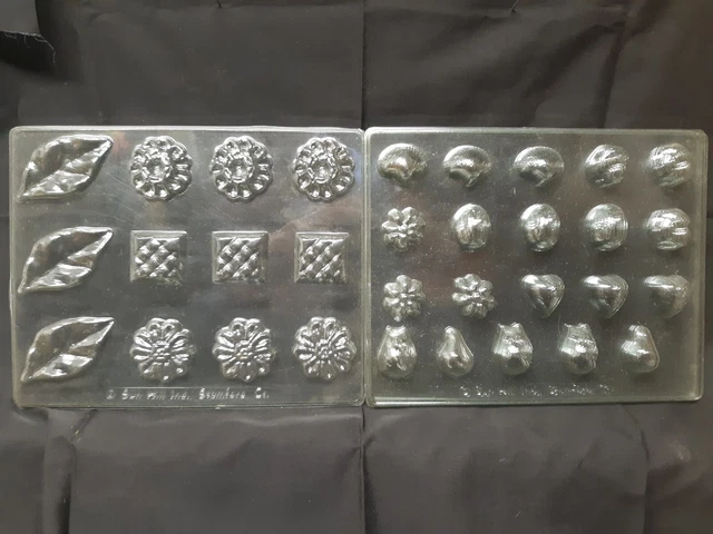 Sun Hill Plastic Candy molds lot of 6 floral design for graduations or weddings